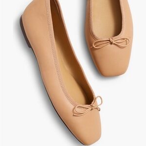 Madewell Anelise Ballet Flats in Warm Sand — Leather Ballet Flats